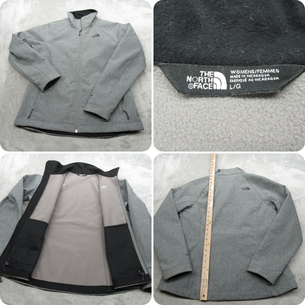The North Face Jacket Womens Large Gray Softshell Waterproof Wind Wall Full Zip